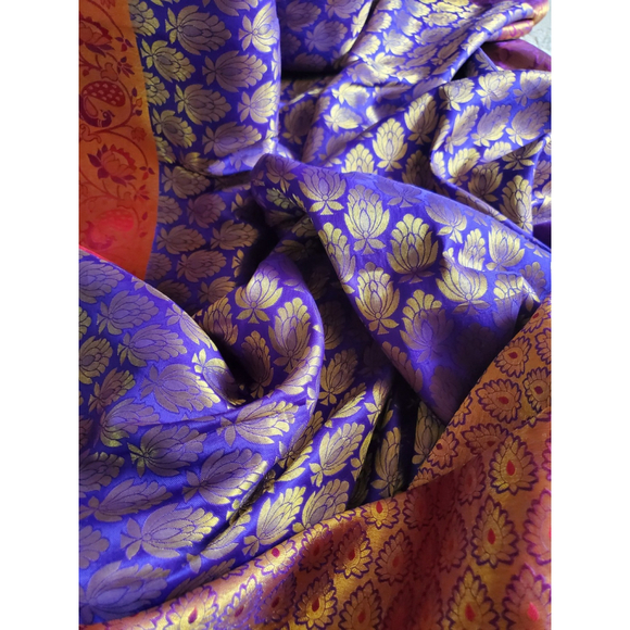 Women Pure Silk Royal Kanjivaram Saree Wedding Party Festive Handloom - Picture 16 of 16